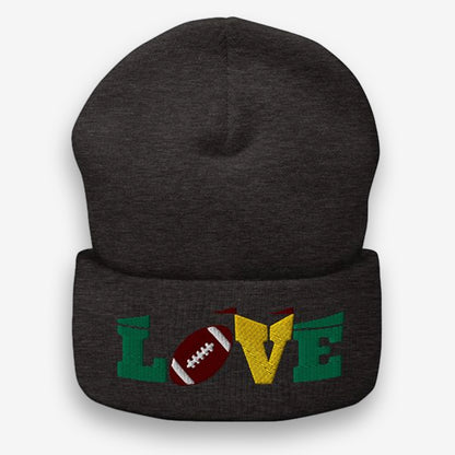  Get ready for game day with our 'Touchdown Love Embroidered Football Beanie'. With its charming design, this beanie is perfect for football enthusiasts wanting to keep warm and stylish. It's not just a beanie; it's a statement of love for the sport. Score a style win this season and show off your football spirit!