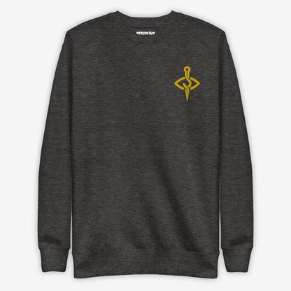 flat front view of charcoal gray unisex sweatshirt.