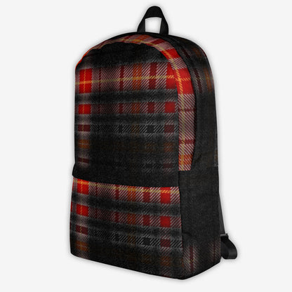 Side View of Traditional Tartan Pattern Laptop Backpack