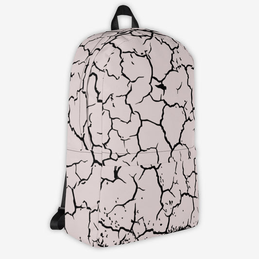 Minimalist Cracked Clay Pattern Backpack - Right Side View