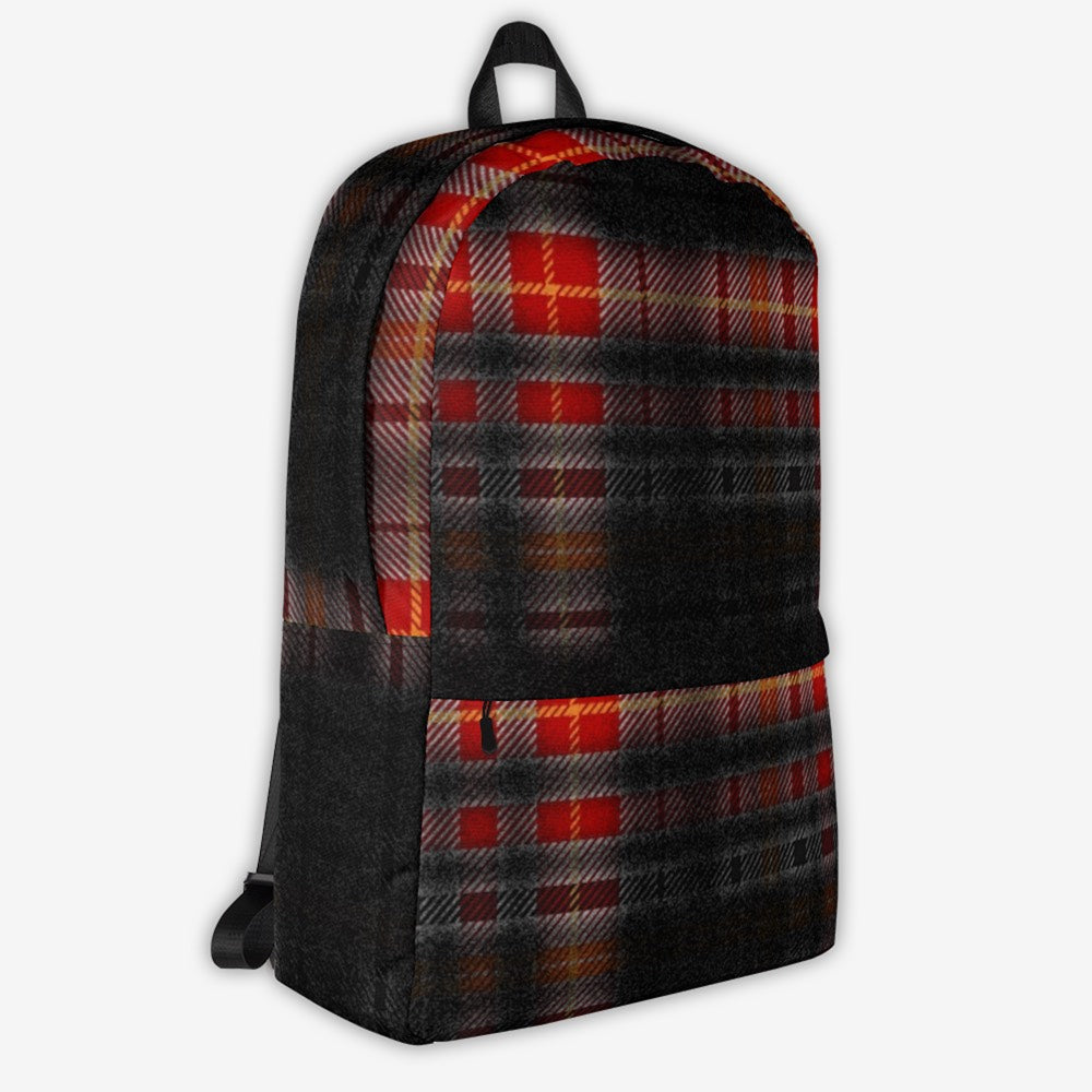 Stylish Rustic Tartan Laptop Backpack - Right Side View