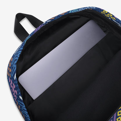 Interior view showing the spacious main compartment of the backpack with a dedicated laptop sleeve.